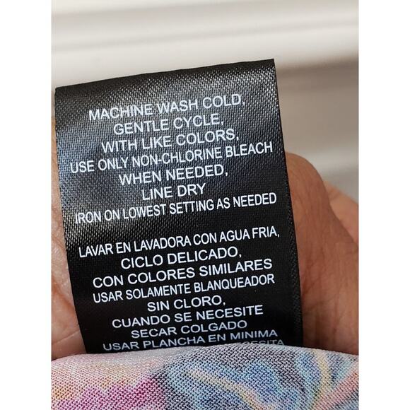 Nicole Miller Shift Dress Womens 8 White Floral Adjustable Strap Cold Shoulder - Picture 7 of 15